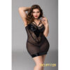 Plus Size Sexy Babydoll Μαύρο
