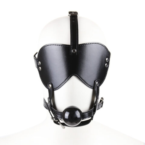 BLINDFOLD HARNESS WITH MOUTH GAG