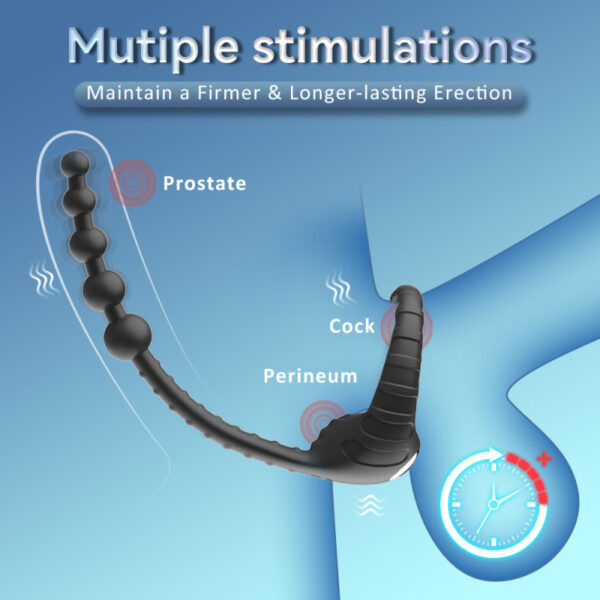 Δαχτυλίδι Πέους και Πρωκτικές Μπίλιες με Δόνηση - Vibrating Cock ring with Anal Beads