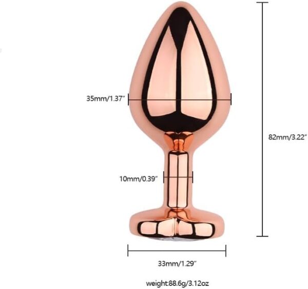 Rose Gold Heart Diamond Butt Plug - Πρωκτική σφήνα ροζ χρυσό σε σχήμα καρδιάς