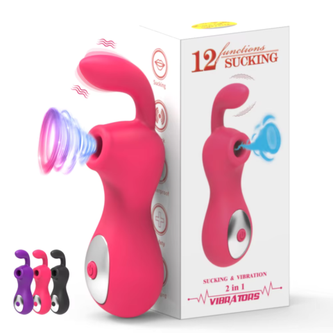 12 Functions Sucking Vibrator - 2 σε 1 Δονητής G-Spot και ρουφήχτρα