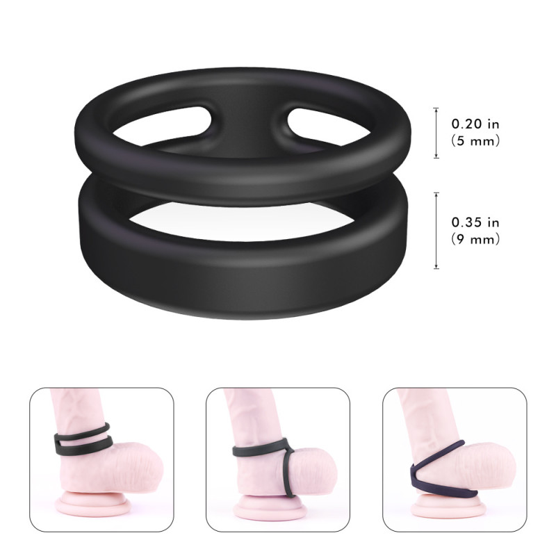 Silicone Cock and Balls Ring 30mm - Δαχτυλίδι Πέους και Όρχεων Σιλικόνης