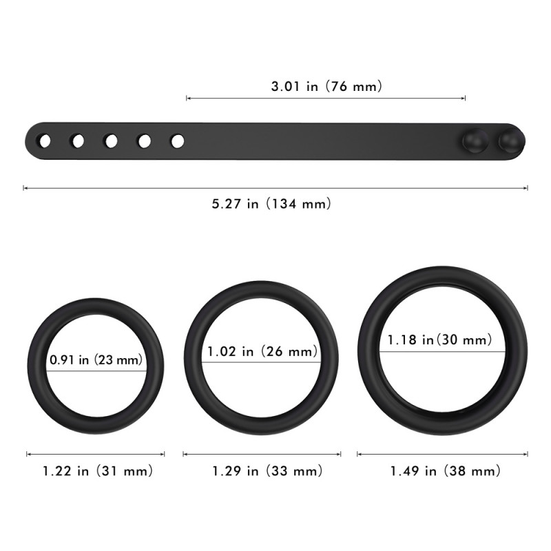 Δαχτυλίδια Στύσης Σιλικόνης σετ- Silicone Cock Rings