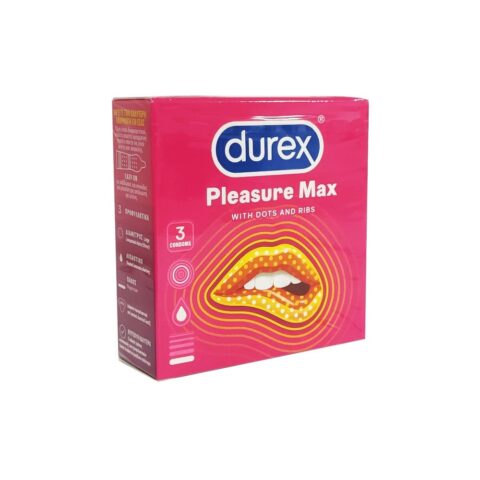 Durex Pleasure Max – Προφυλακτικά 3 τεμάχια με Ραβδώσεις και Κουκκίδες