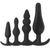 Set 4 anal plug σιλικόνης μαύρες
