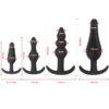 Set 4 anal plug σιλικόνης μαύρες