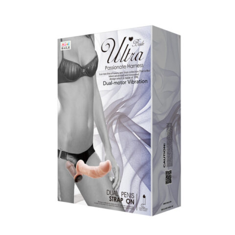 Double dildo strap-on vibrator with harness