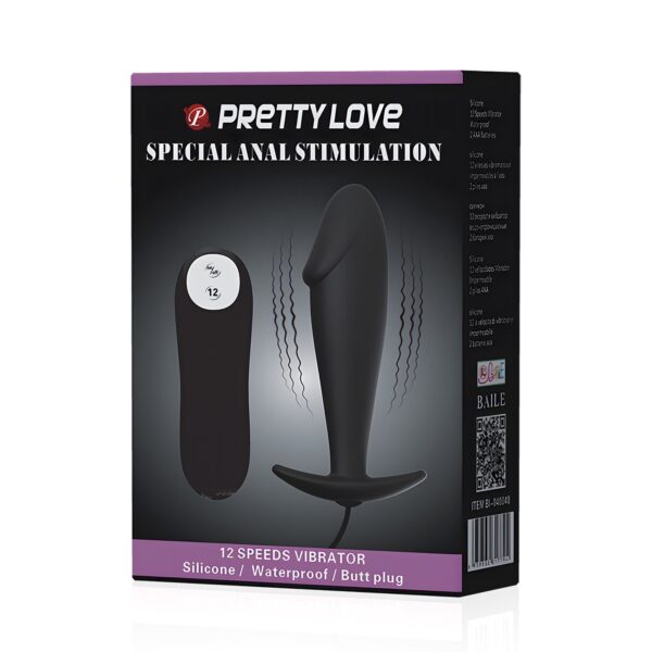 Anal plug with controler vibrator