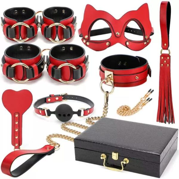 Bondage set 8 τμχ σε βαλίτσα κόκκινο
