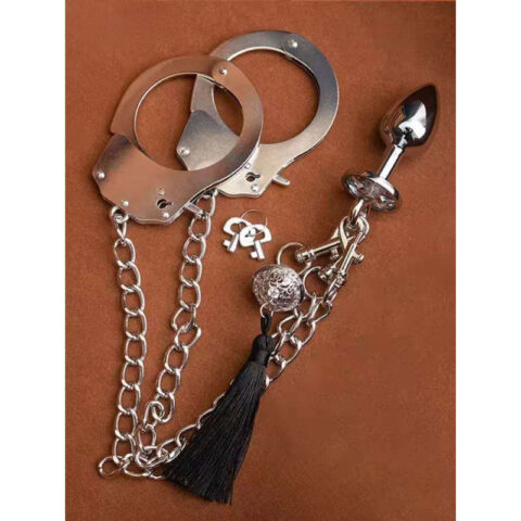 Anal plug with handcuffs