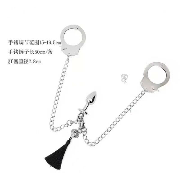 Anal plug with handcuffs