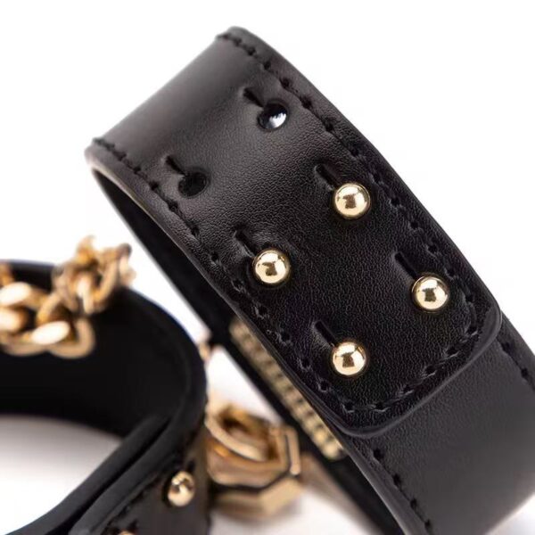 Μαύρες Χειροπέδες Αστραγάλου BDSM | Δερμάτινα Anklets Bondage