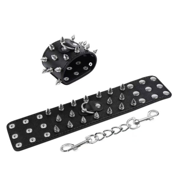 APH BDSM χειροπέδες με καρφιά δερμάτινες