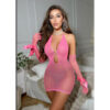 Sexy φόρεμα παραλίας ροζ