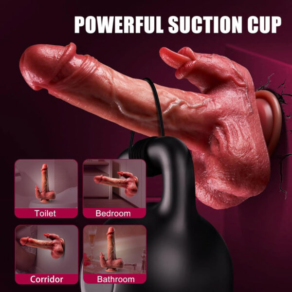 Dildo ρεαλιστικό με δόνηση και γλώσσα double pleasure