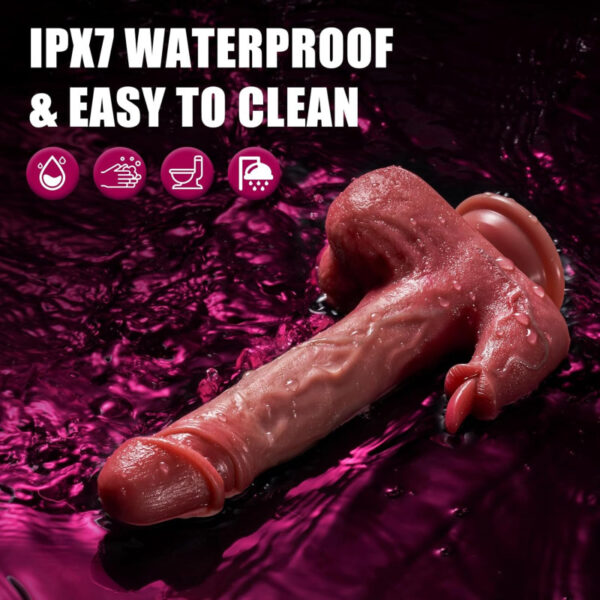 Dildo ρεαλιστικό με δόνηση και γλώσσα double pleasure