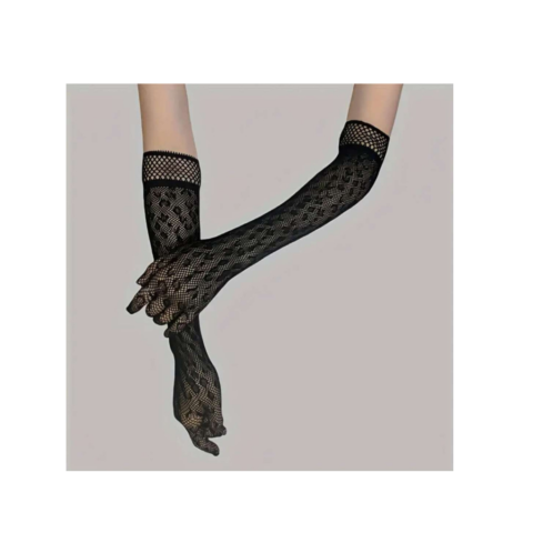 Sexy Γάντια Μαύρα Με Δαντέλα Και Σχέδιο