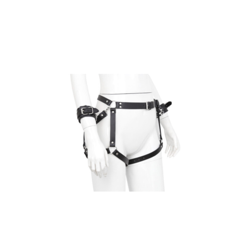 Leather Thigh Ιμάντες Ακινητοποίησης σε Μαύρο Χρώμα