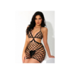 Διχτυωτό Μαύρο Mini Lingerie Φόρεμα με Σχέδιο - Image 4