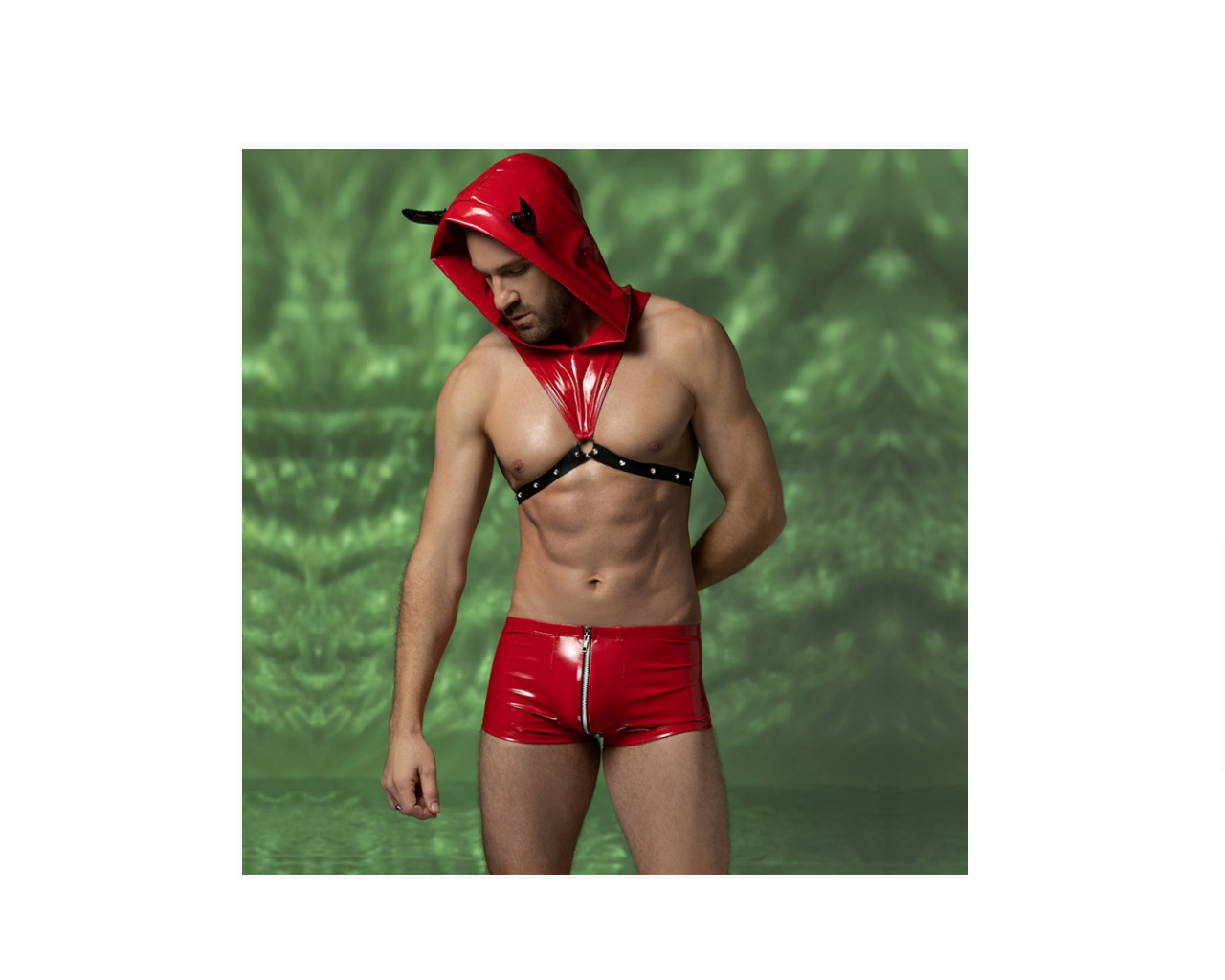 Ανδρικό Devil Set Κόκκινο με Κουκούλα και Boxer - Image 5