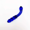 Δονητής Γυάλινος με Καμπύλη Μπλε Curved Glass Vibrator Blue - Image 4