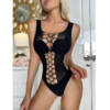 Μαύρο Κορμάκι με Σχέδιο Δίχτυ Black Bodysuit with Fishnet Pattern - Image 8