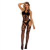 Μαύρο Ολόσωμο Σετ See-Through με Καλσόν και Cut Outs Black See-Through Bodysuit with Tights and Cut Outs - Image 2